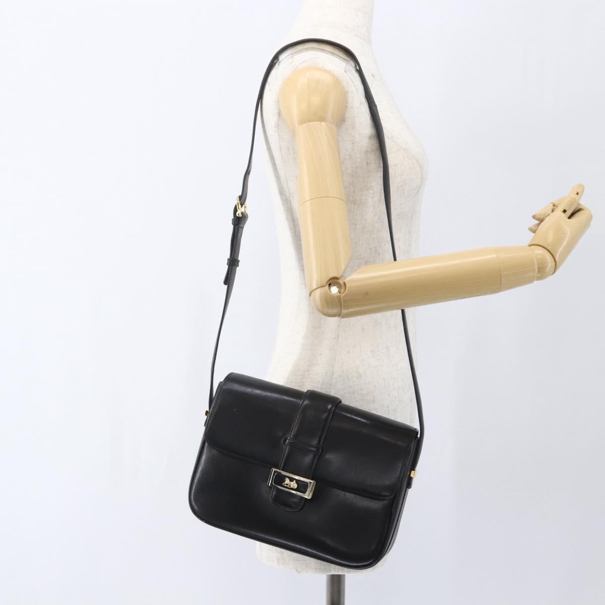Celine Horse Carriage Leather Black Leather Shoulder Bag Bag (Pre-Owned)