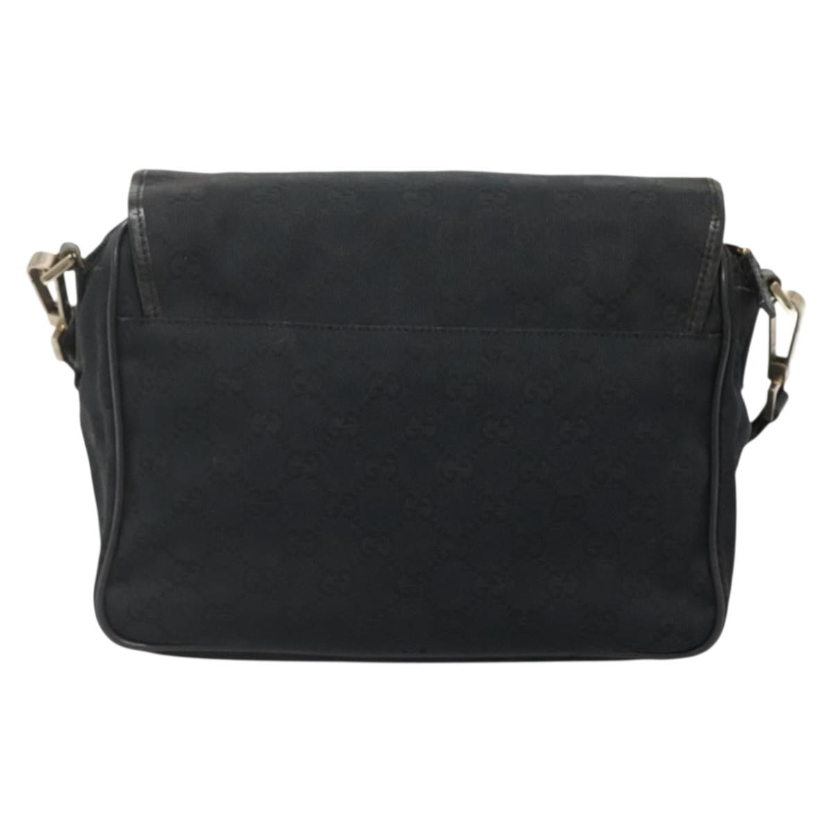 Gucci Flap Messenger Gg Coated Canvas Black Canvas Shoulder Bag Bag (Pre-Owned)