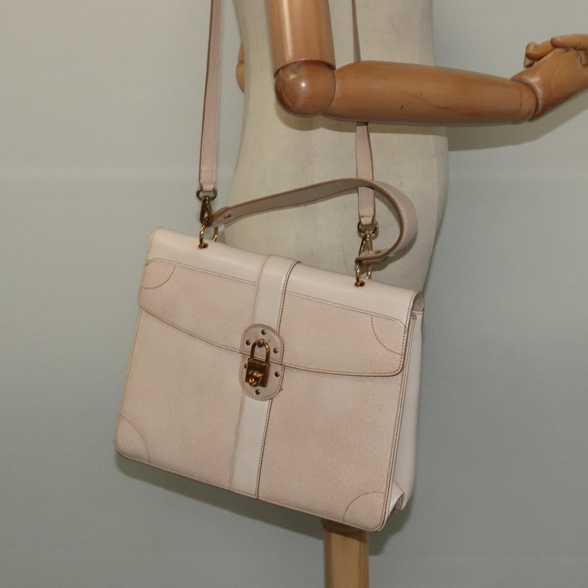 Salvatore Ferragamo Beige Leather Handbag (Pre-Owned)