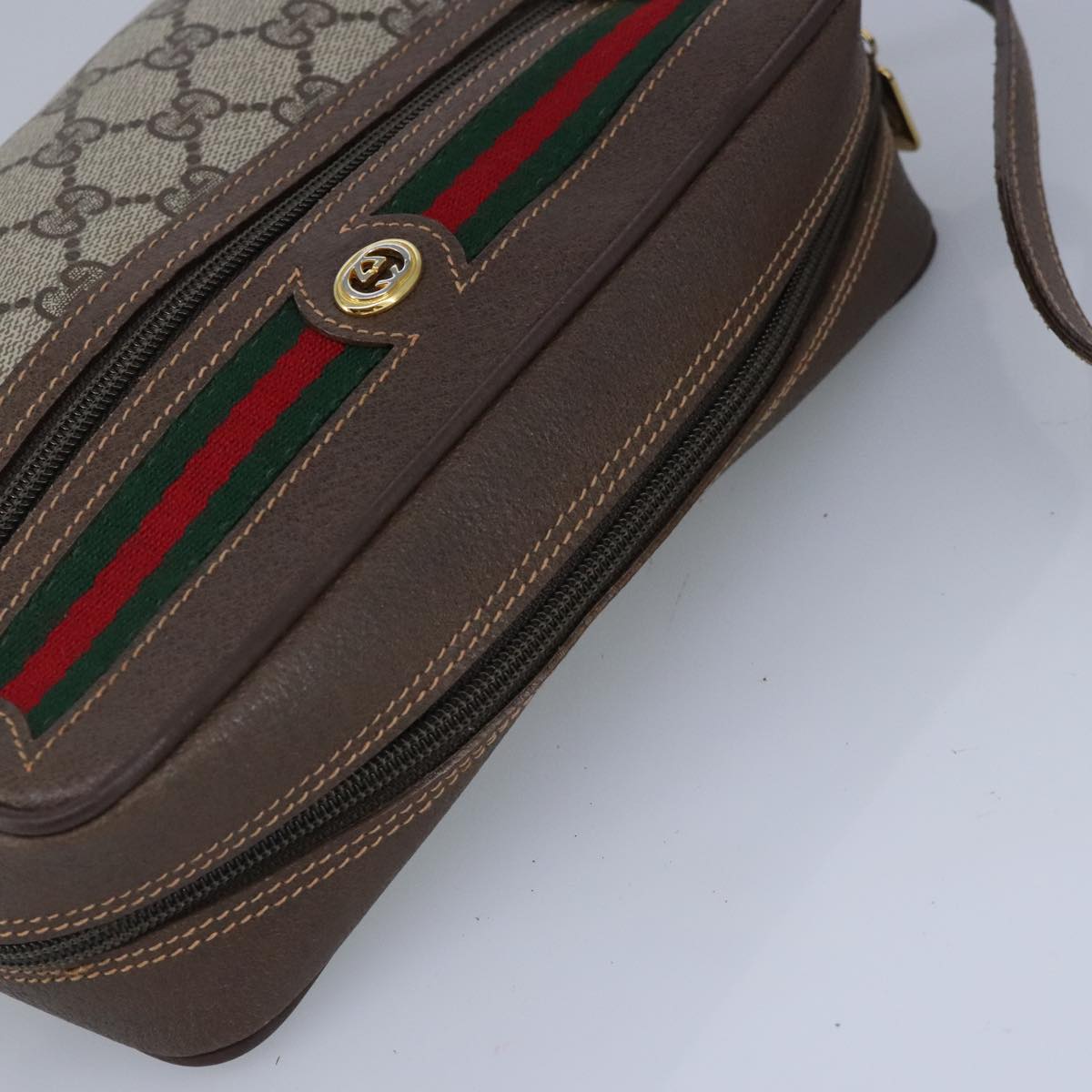 Gucci Ophidia Beige Canvas Shoulder Bag (Pre-Owned)