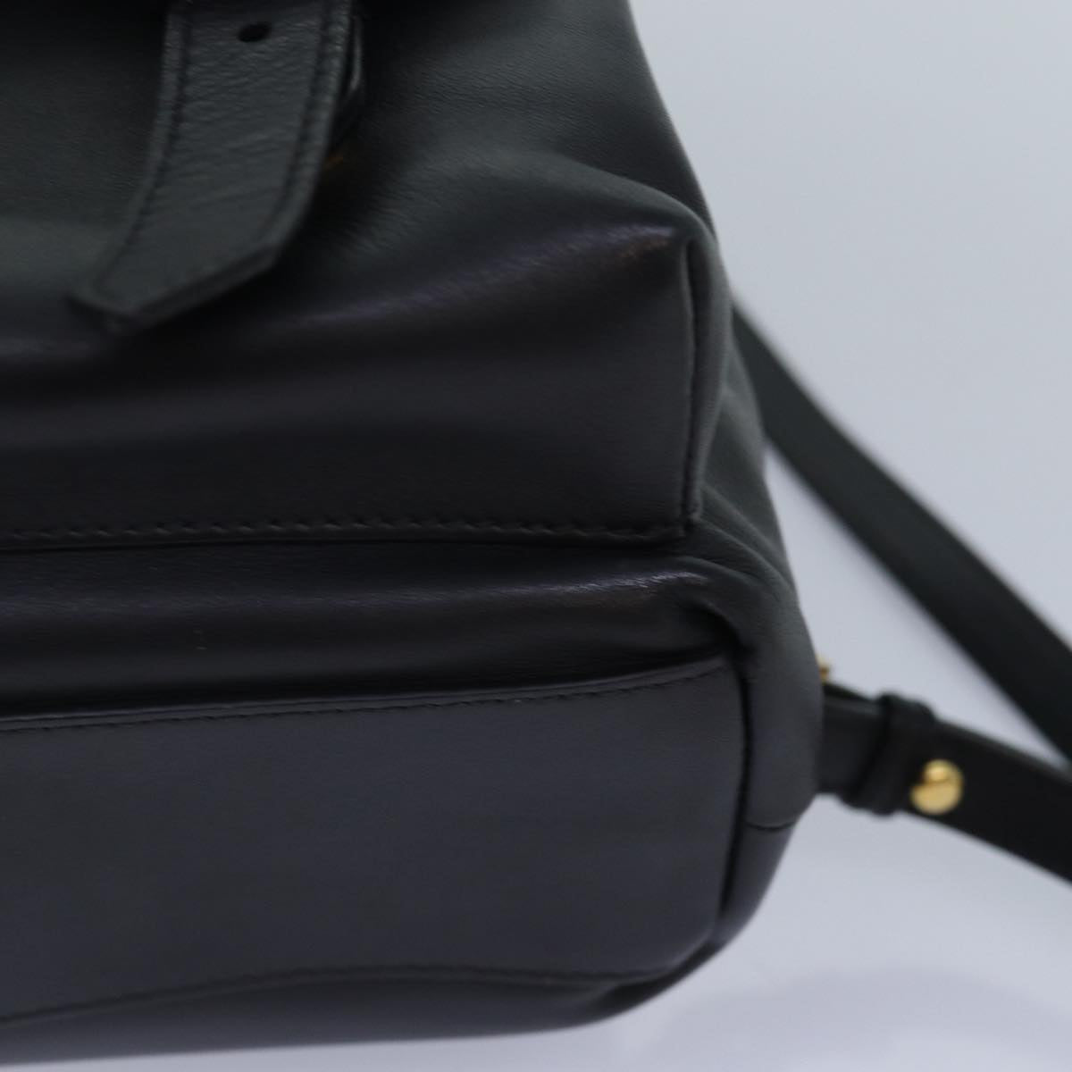Versace Virtus Black Leather Backpack Bag (Pre-Owned)