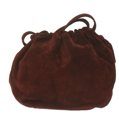 Chanel Burgundy Suede Shoulder Bag (Pre-Owned)
