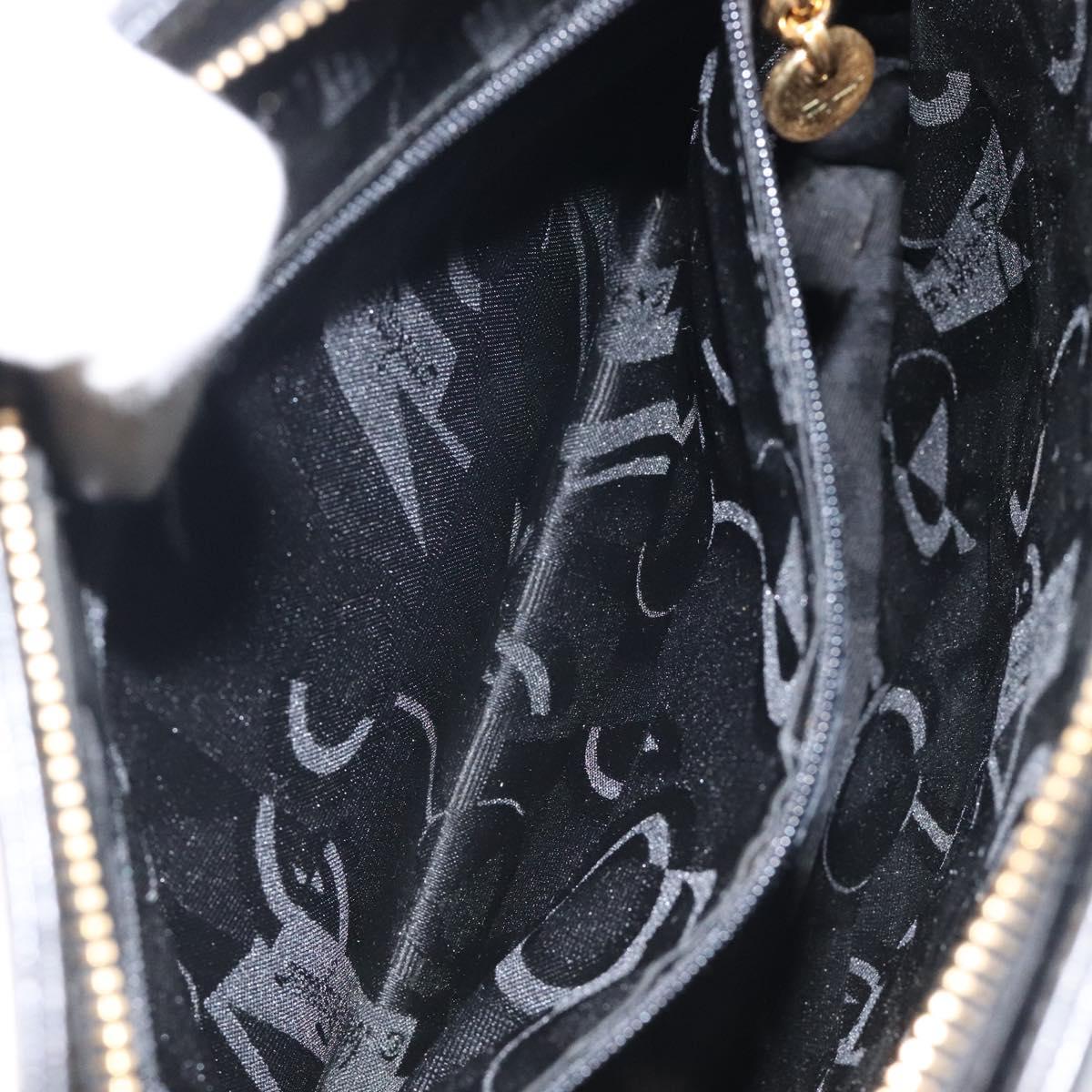 Salvatore Ferragamo Gancini Black Leather Shoulder Bag (Pre-Owned)