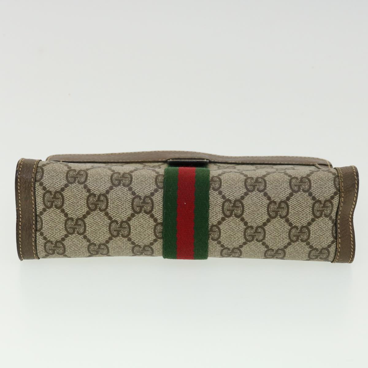 Gucci Ophidia Beige Canvas Clutch Bag (Pre-Owned)