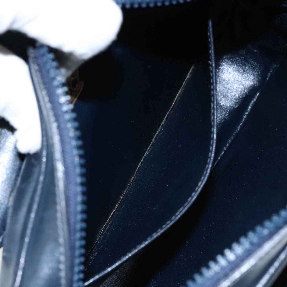 Gucci Interlocking G Navy Leather Shoulder Bag (Pre-Owned)