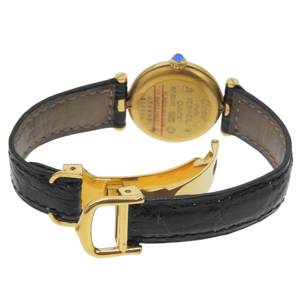 Cartier Must Vendôme Stainless Steel And Leather Watch (Pre-Owned)