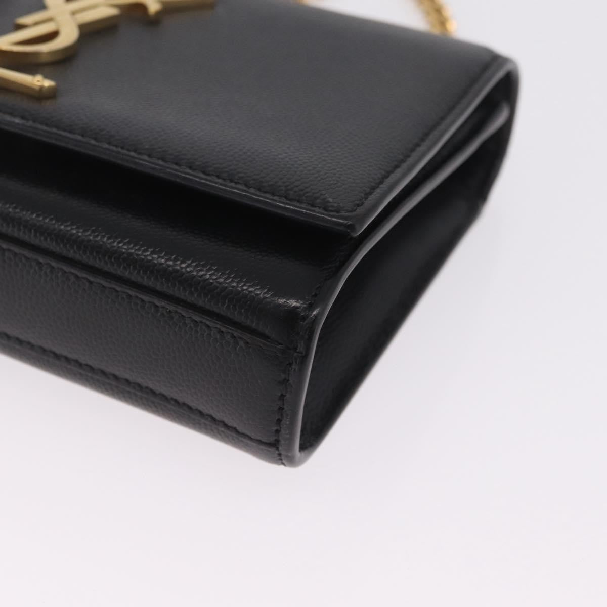 Saint Laurent Classic Monogram Leather Black Leather Crossbody Bag Bag (Pre-Owned)