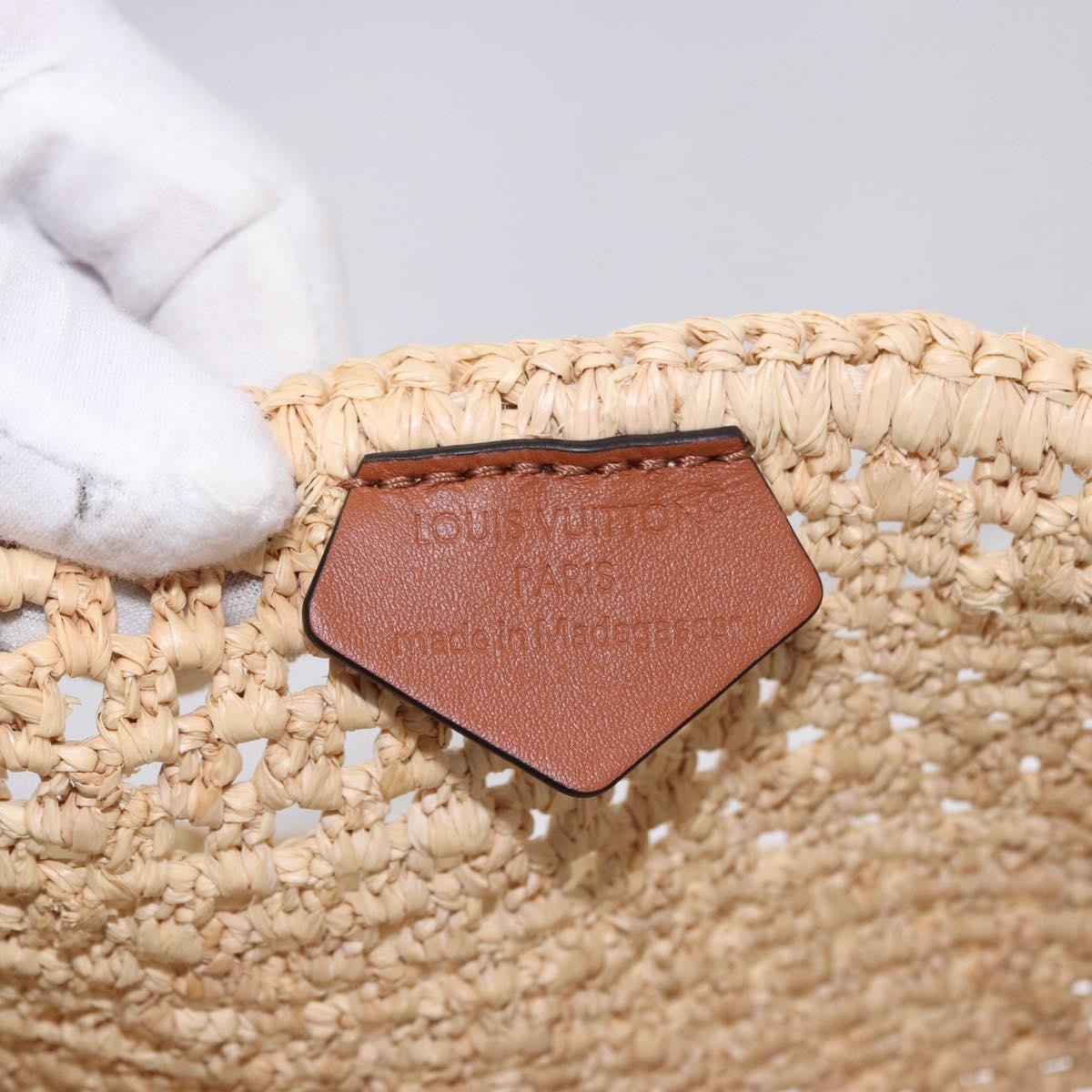 Louis Vuitton Onthego Tote By The Pool Crochet Raffia Beige Wicker Tote Bag Bag (Pre-Owned)