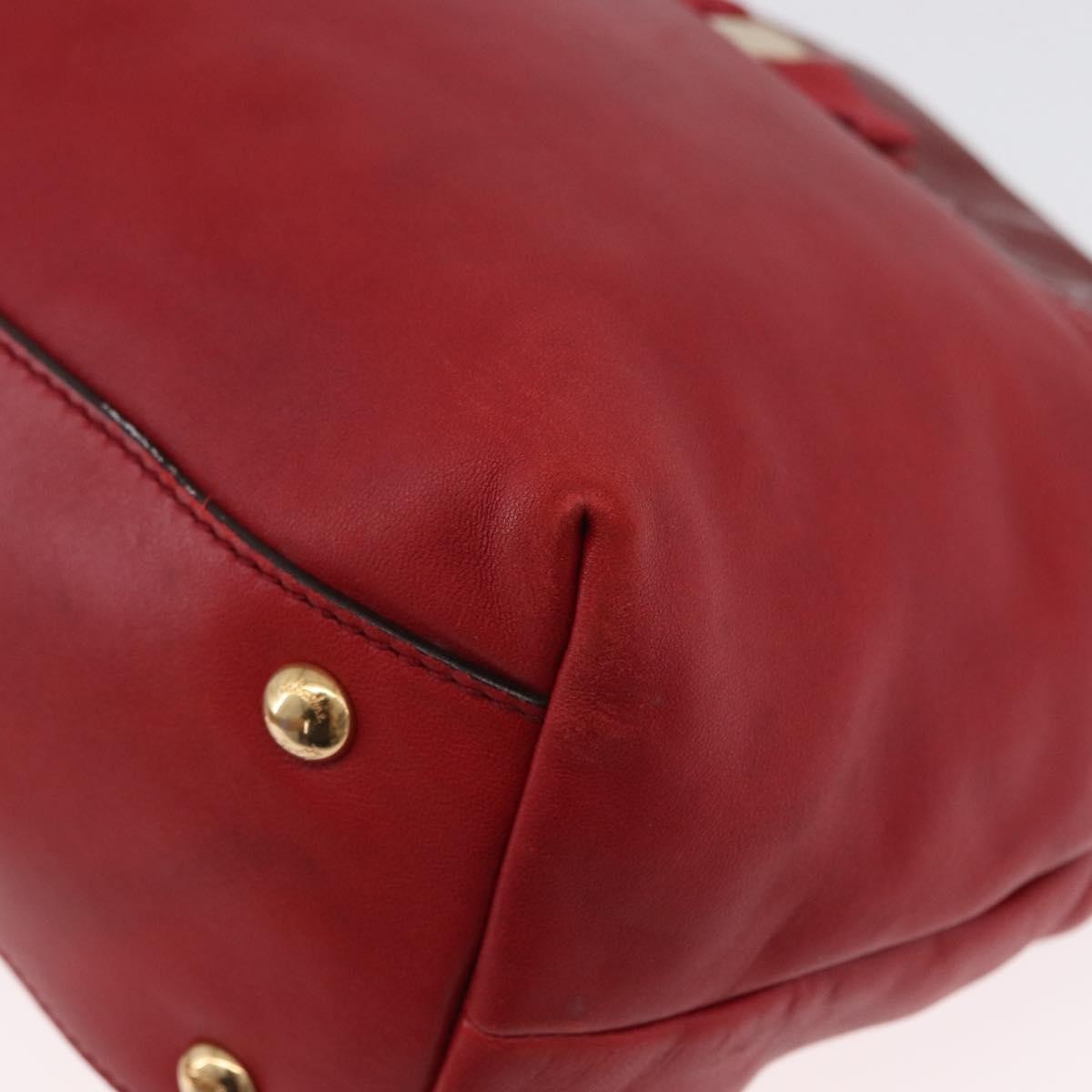 Salvatore Ferragamo Vala Tote Leather Red Leather Tote Bag Bag (Pre-Owned)