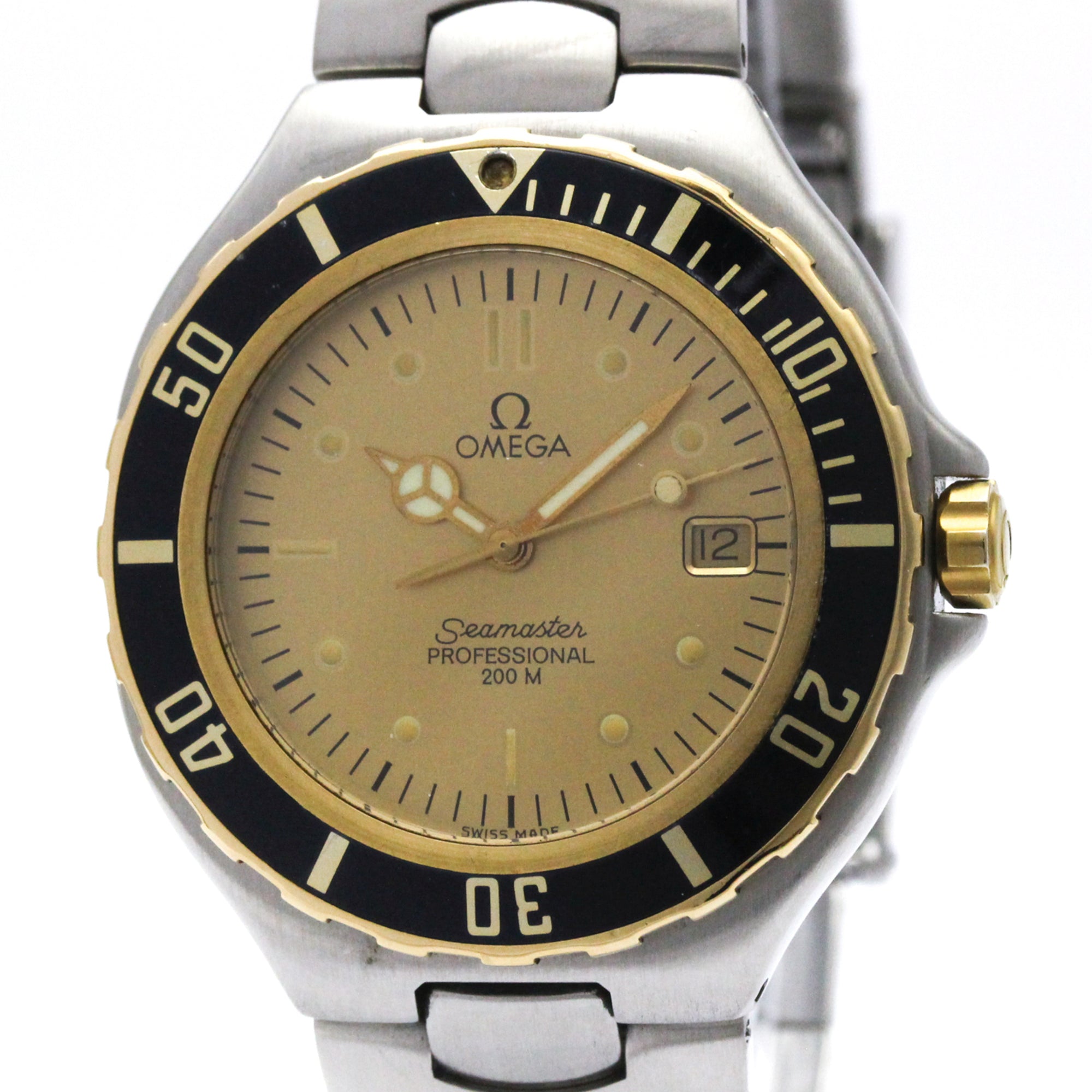 Omega Seamaster Professional 200 Pre Bond Chronometer Quartz Stainless Steel And Yellow Gold (18K) Watch (Pre-Owned)