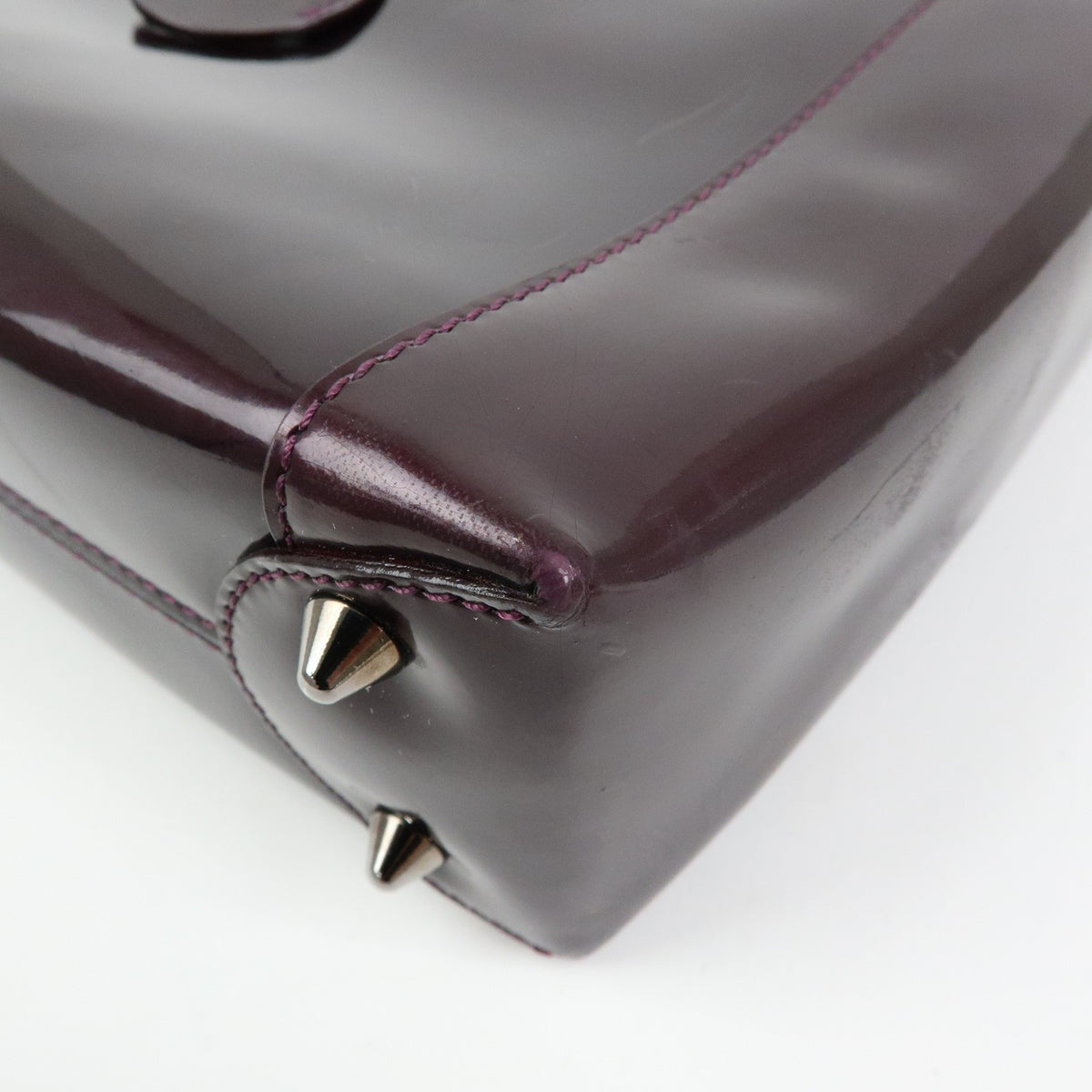 Christian Dior Handbag Leather Purple Patent_Leather Handbag (Pre-Owned)