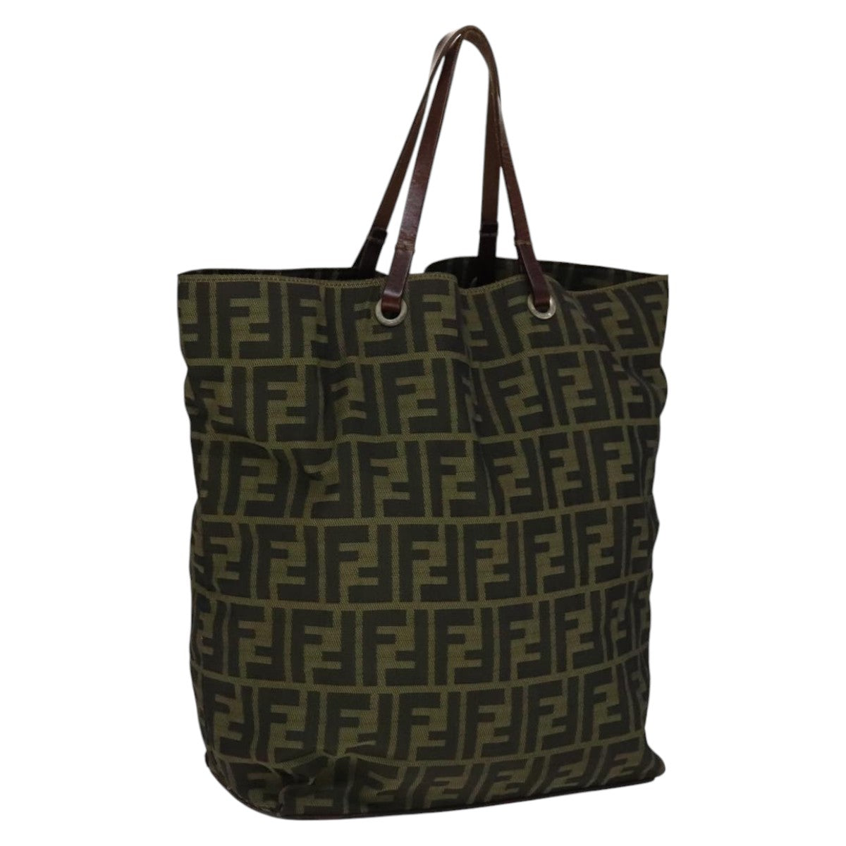 Fendi Zucca Brown Canvas Tote Bag (Pre-Owned)