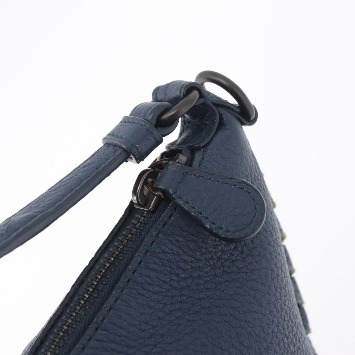 Bottega Veneta Zip Hobo Cervo With Intrecciato Detail Blue Leather Shoulder Bag Bag (Pre-Owned)