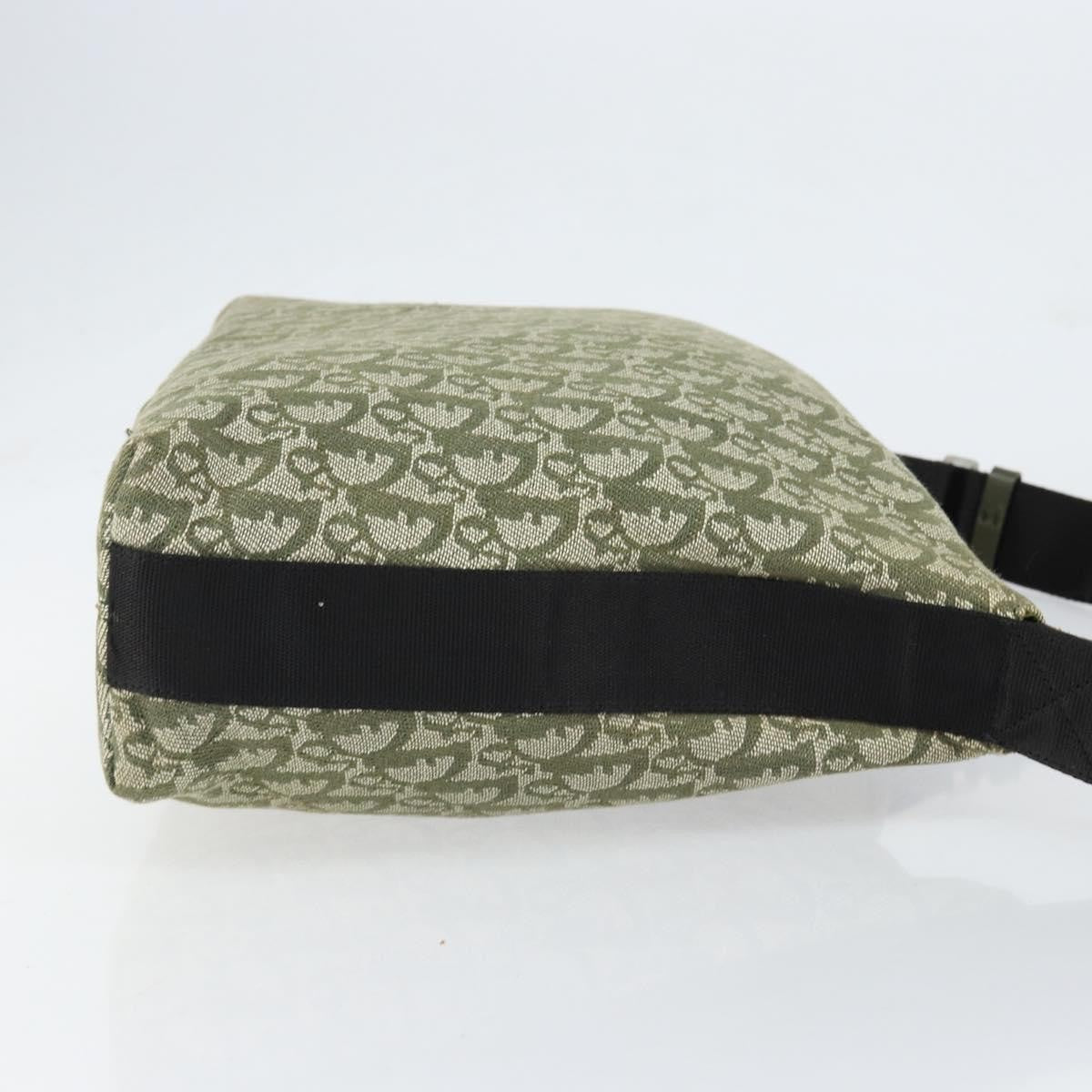 Christian Dior Vintage Trotter Canvas Green Canvas Shoulder Bag Bag (Pre-Owned)