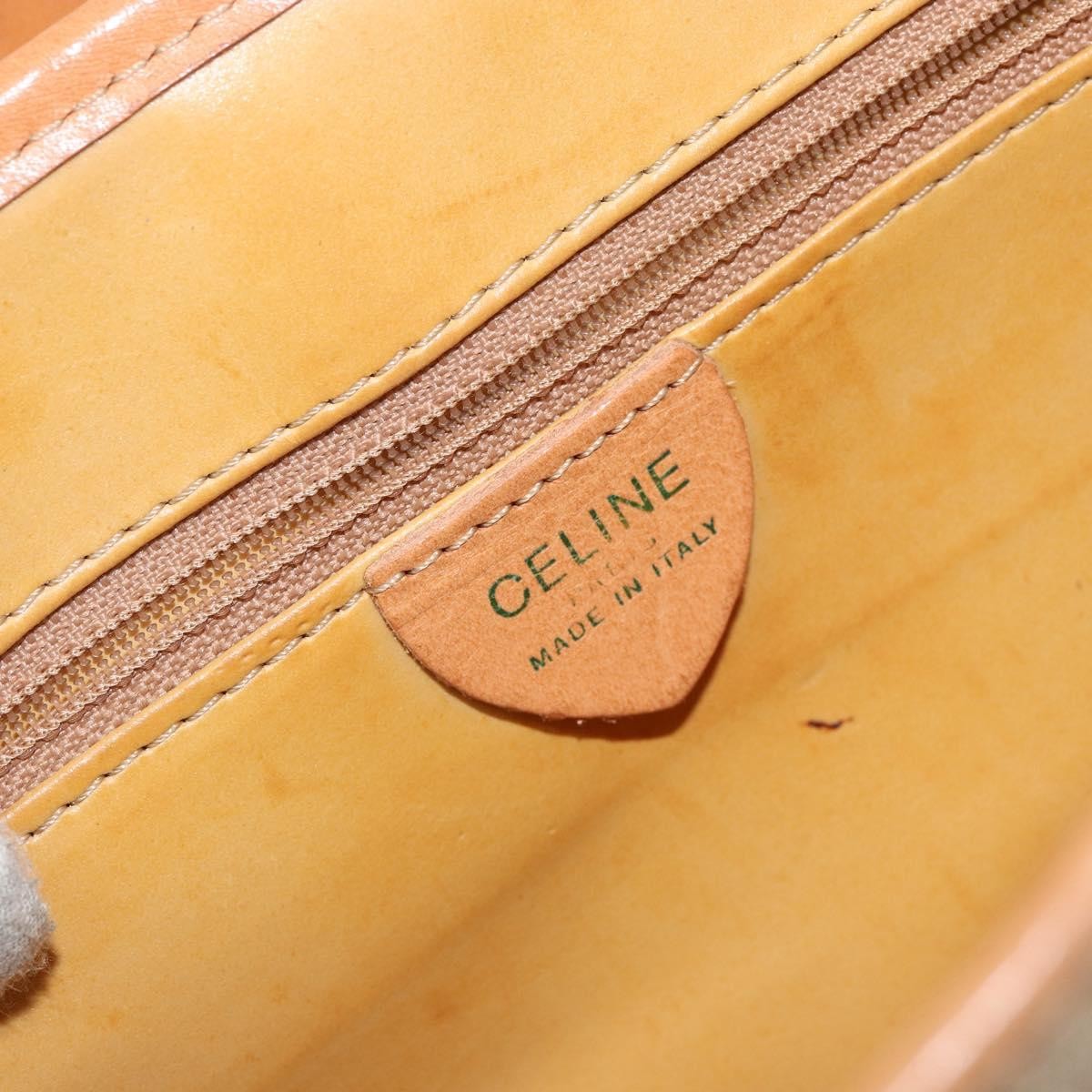 Celine Vintage Macadam Canvas And Leather Beige Canvas Shoulder Bag Bag (Pre-Owned)