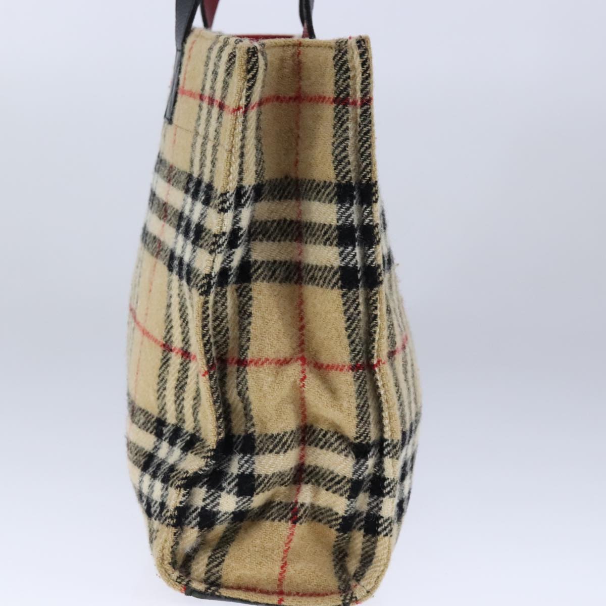 Burberry Nova Check Beige Cotton Handbag (Pre-Owned)