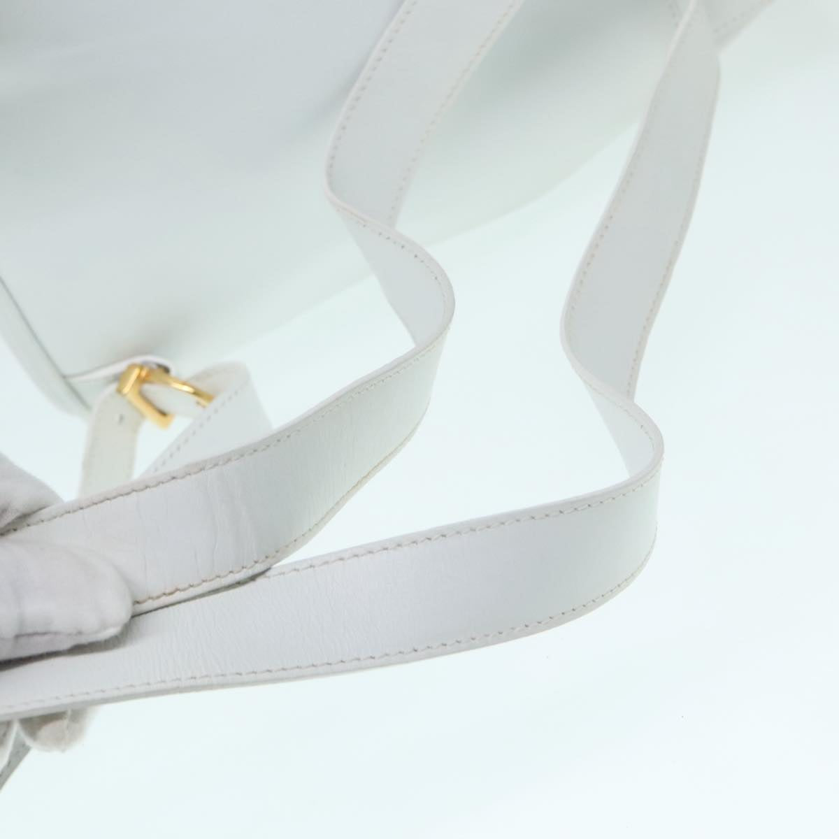 Salvatore Ferragamo White Leather Backpack Bag (Pre-Owned)