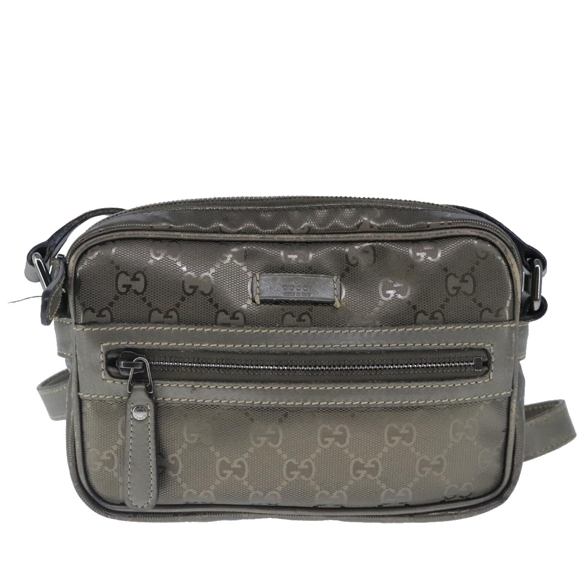 Gucci Imprime Brown Canvas Shoulder Bag (Pre-Owned)