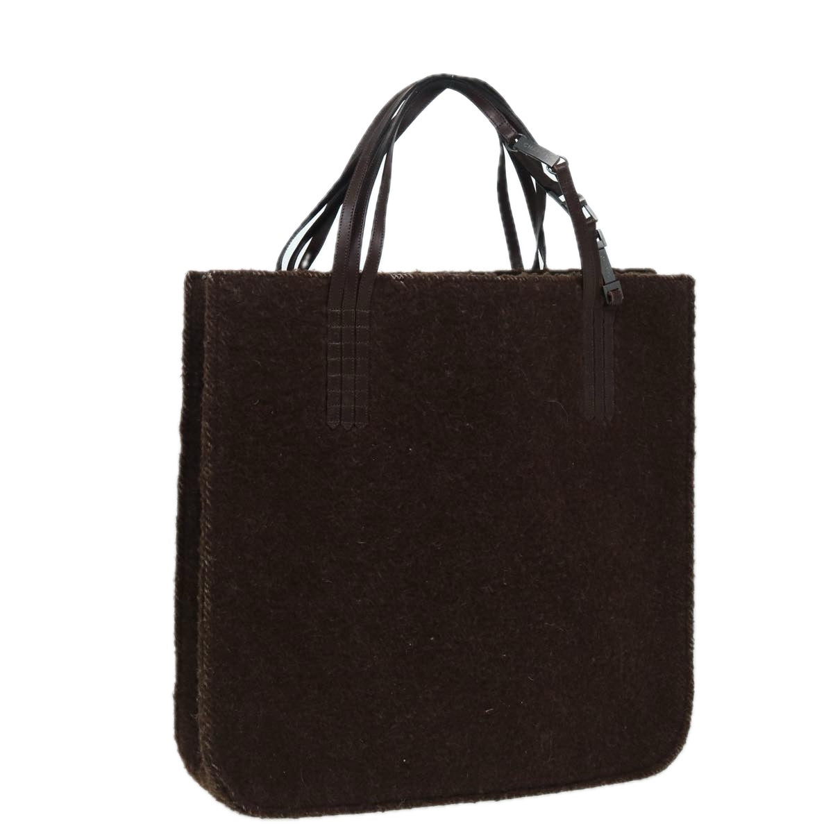 Chanel Logo Cc Brown Wool Tote Bag (Pre-Owned)