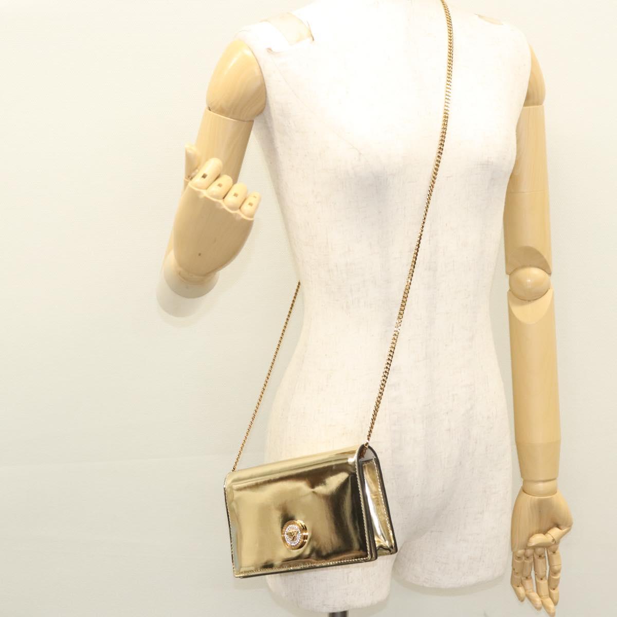 Versace Gold Patent Leather Shoulder Bag (Pre-Owned)