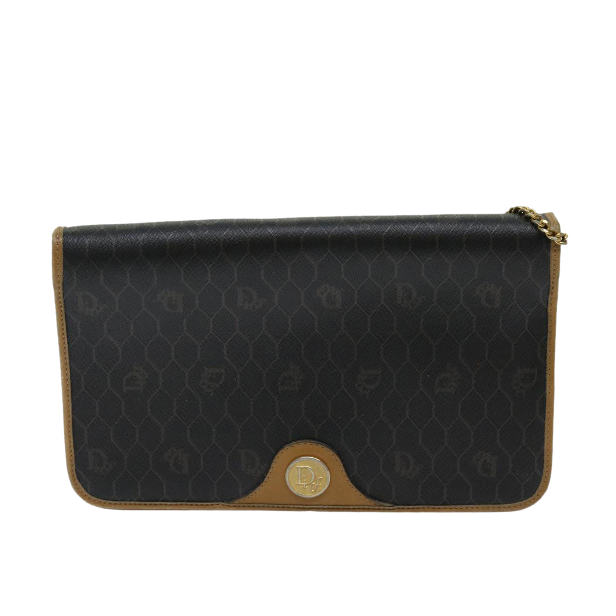Dior Honeycomb Black Canvas Shoulder Bag (Pre-Owned)