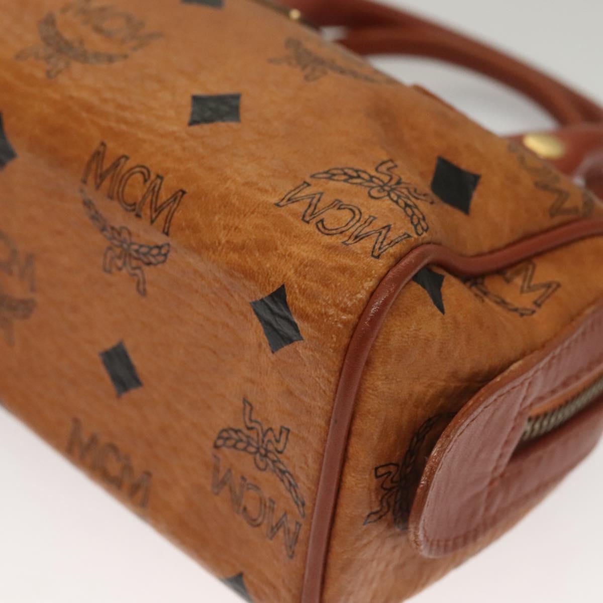 MCM Visetos Brown,Gold Canvas, Leather Travel Bag (Pre-Owned)