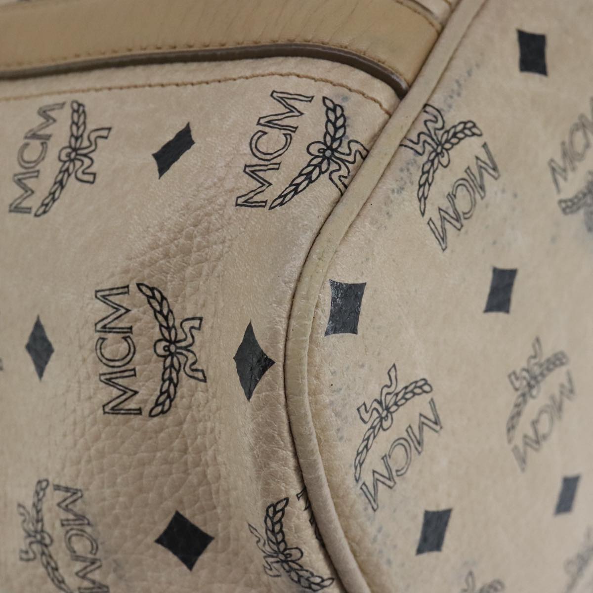 MCM Visetos Beige Canvas Tote Bag (Pre-Owned)