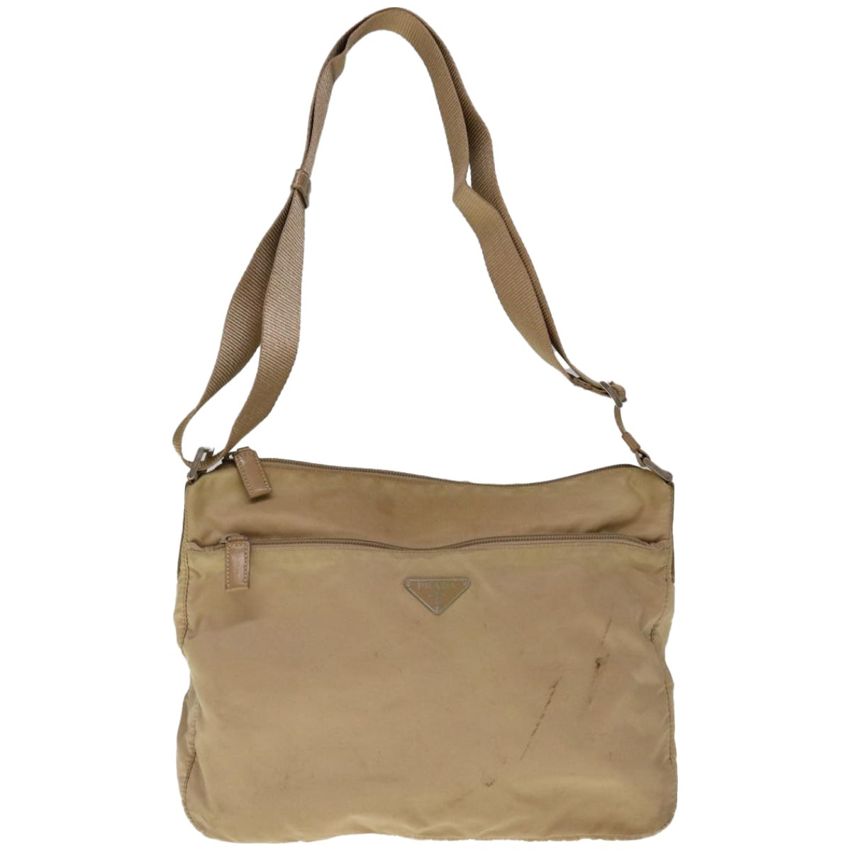 Prada Beige Synthetic Shoulder Bag (Pre-Owned)