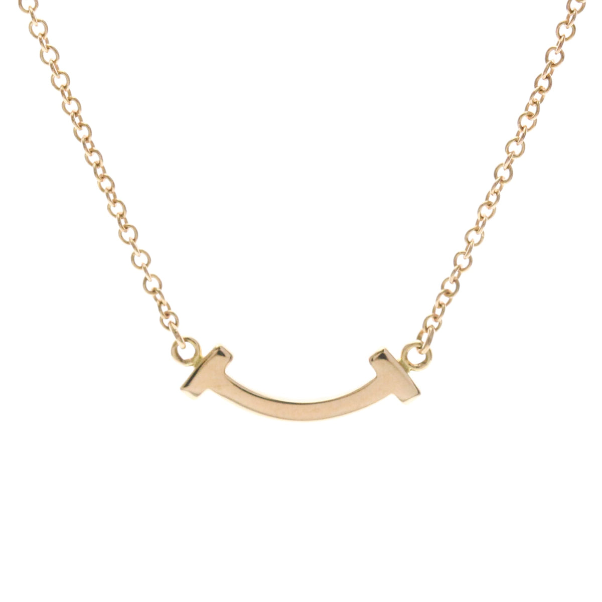Tiffany & Co. T Smile Pendant 18K Rose Gold Pink Pink_Gold Necklace Jewelry (Pre-Owned)