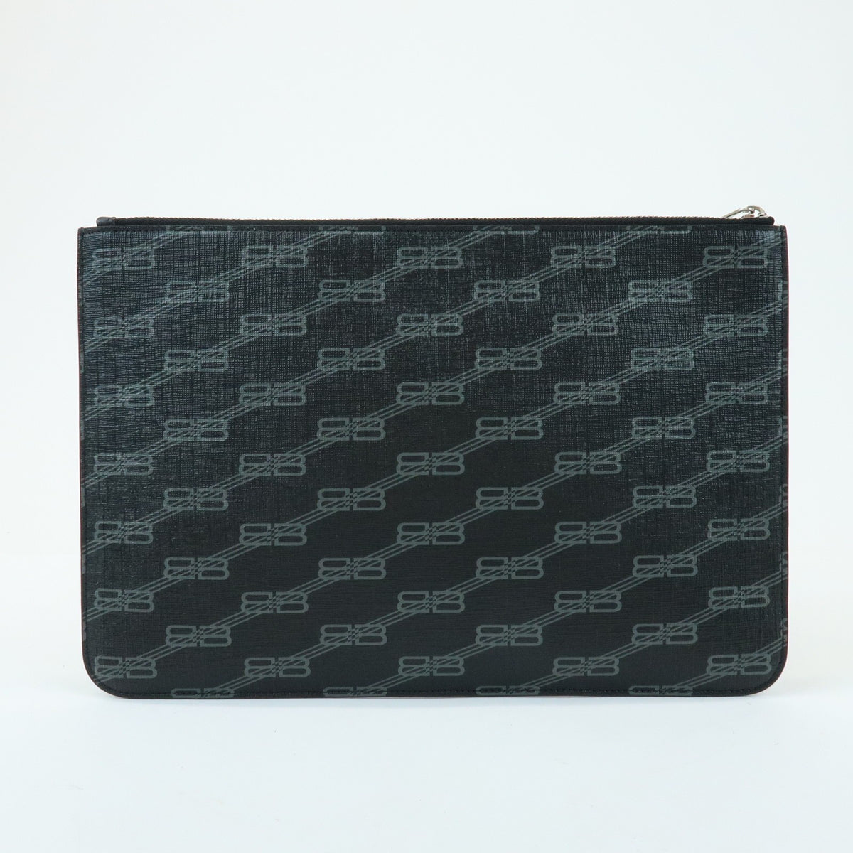 Balenciaga Signature Pouch Monogram Pvc Leather Black Canvas Clutche & Pouche Bag (Pre-Owned)