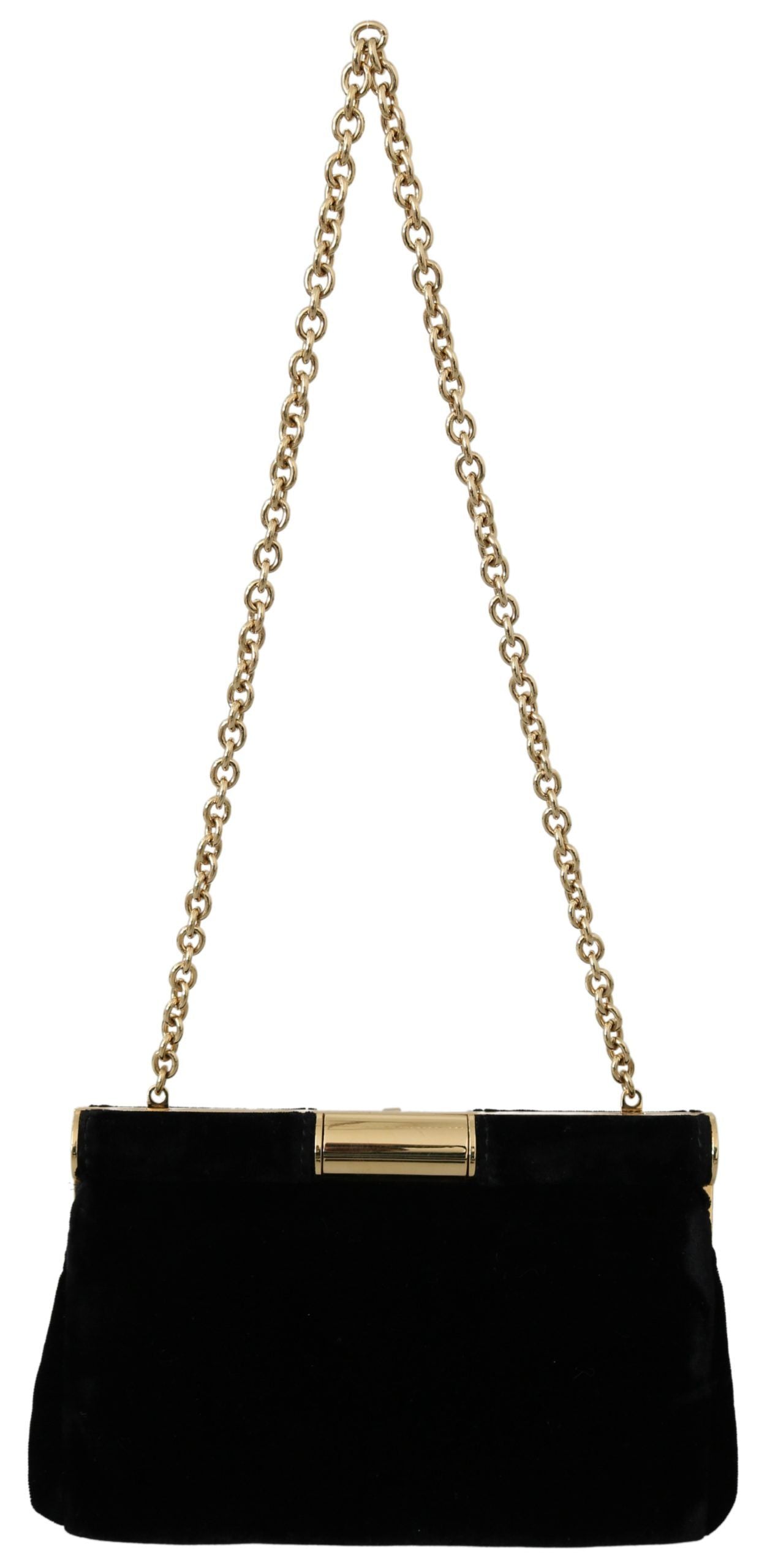 Dolce & Gabbana Velvet Evening Party Crossbody with Crystal Women's Studs