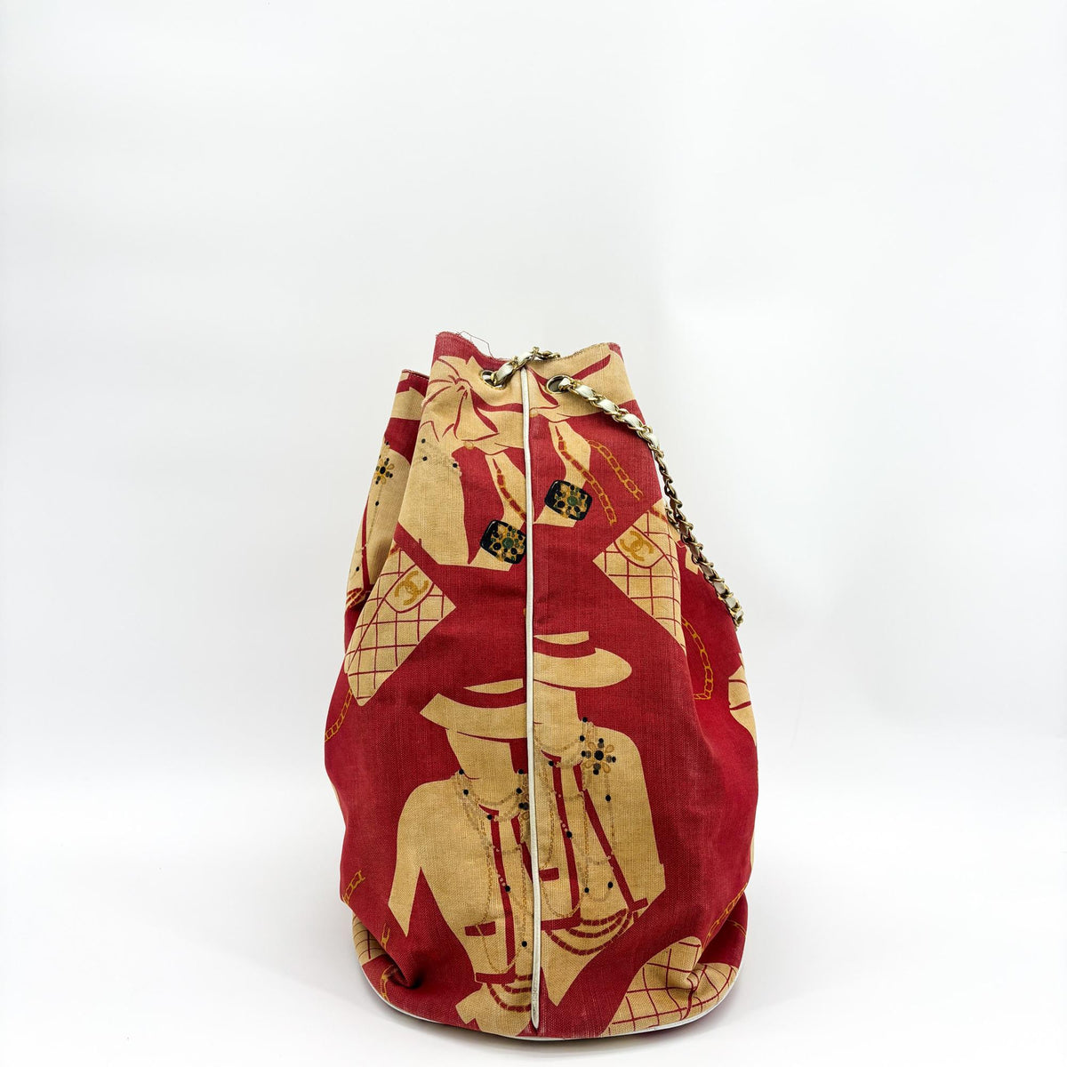 Chanel Miss Mademoiselle Shoulderbag Canvas Beige Canvas Shoulder Bag Bag (Pre-Owned)