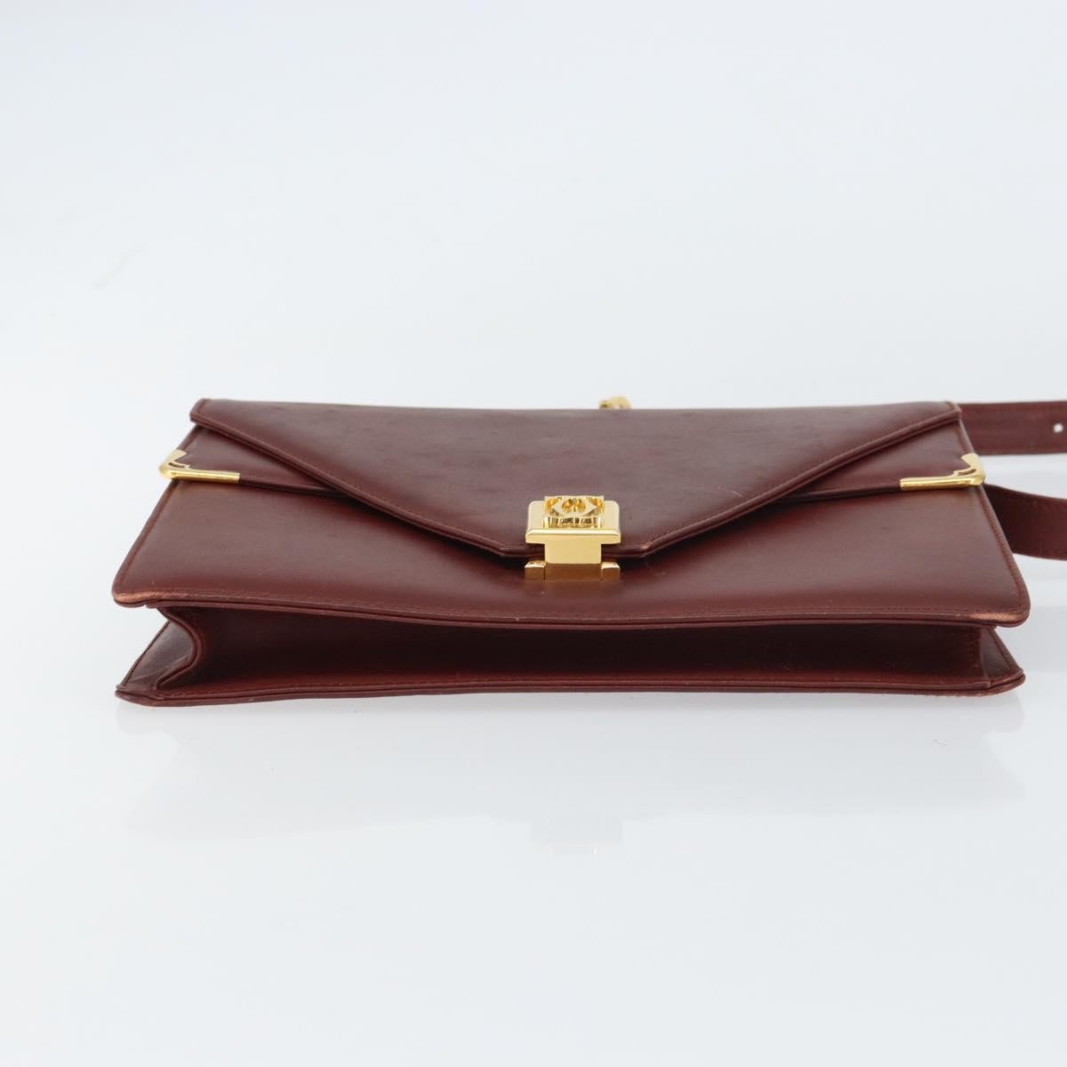 Cartier Must De Cartier Leather Burgundy Leather Shoulder Bag Bag (Pre-Owned)