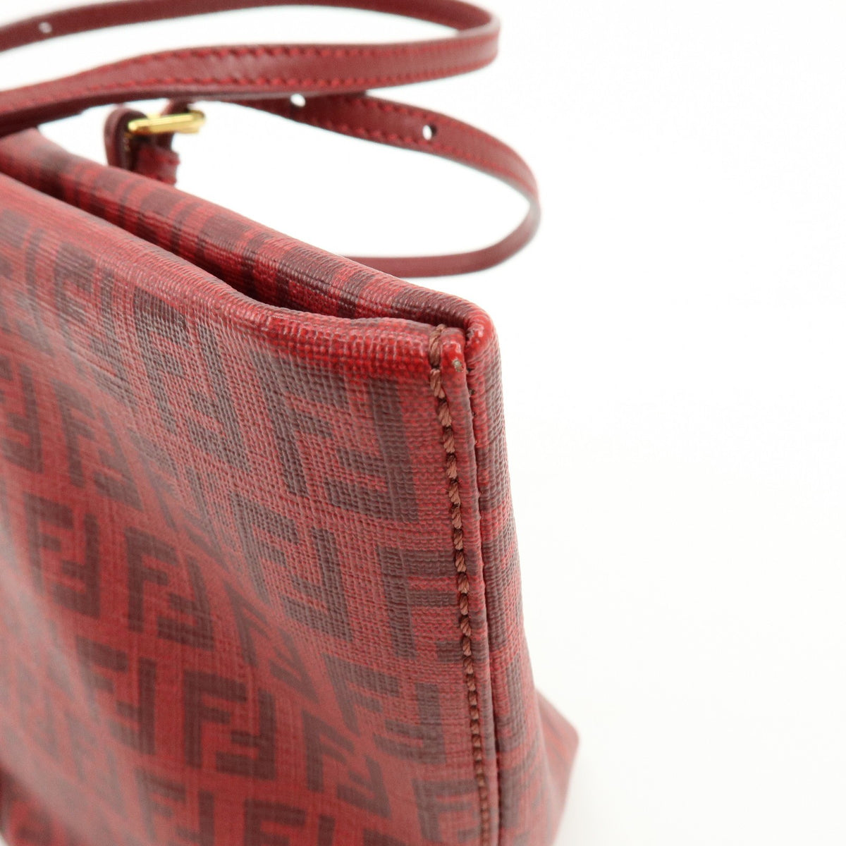 Fendi Superstar Zucchino Coated Canvas Red Pvc Tote Bag Bag (Pre-Owned)