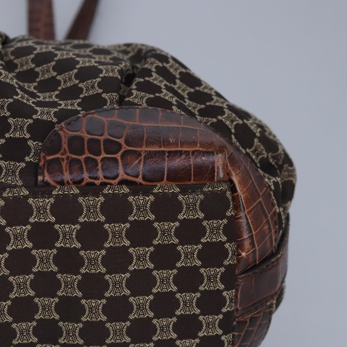 Céline Macadam Brown Canvas Shoulder Bag (Pre-Owned)
