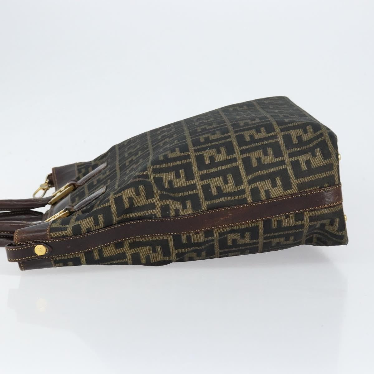 Fendi Vintage Zip Tote Zucca Canvas Brown Canvas Tote Bag Bag (Pre-Owned)