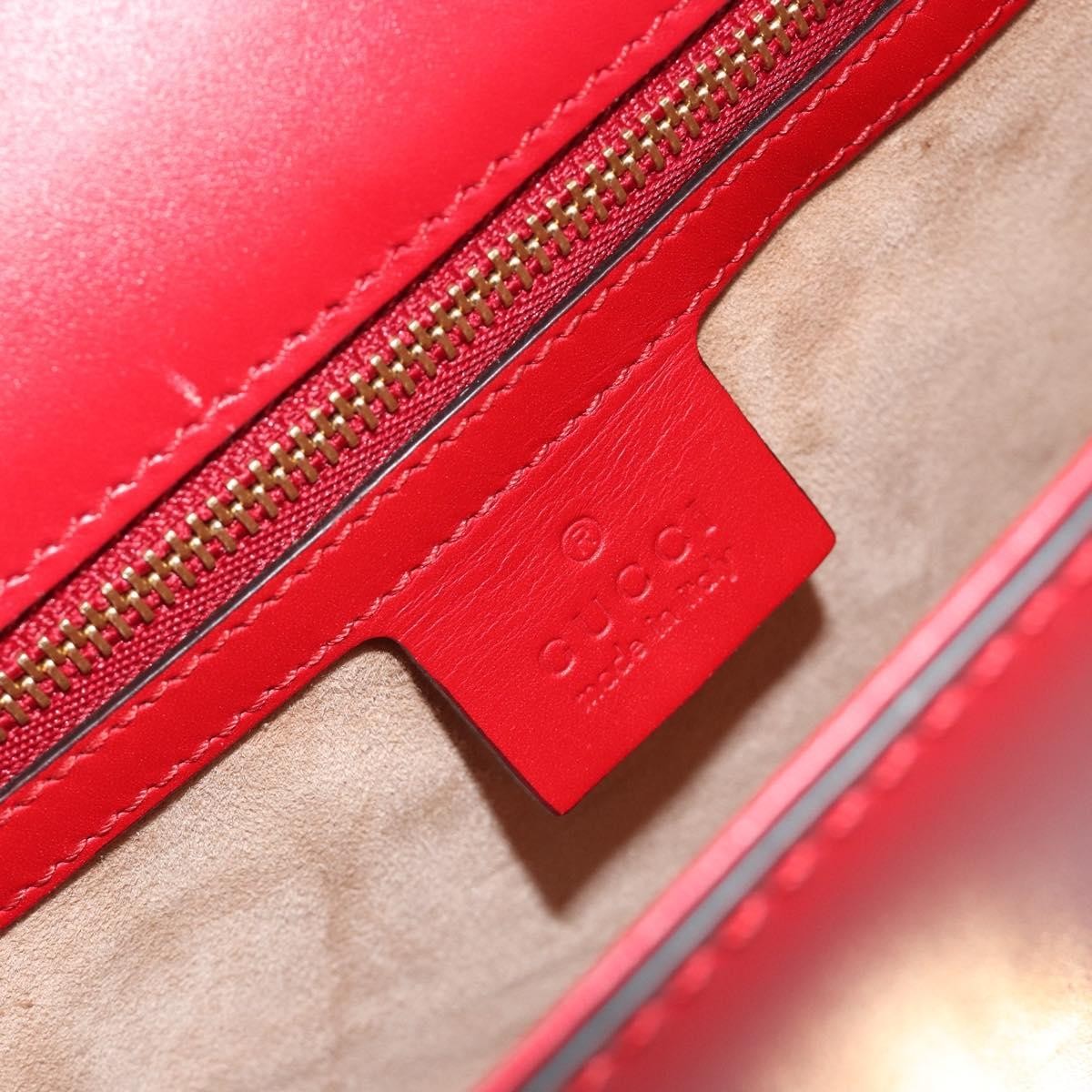 Gucci Sylvie Leather Red Leather Shoulder Bag Bag (Pre-Owned)