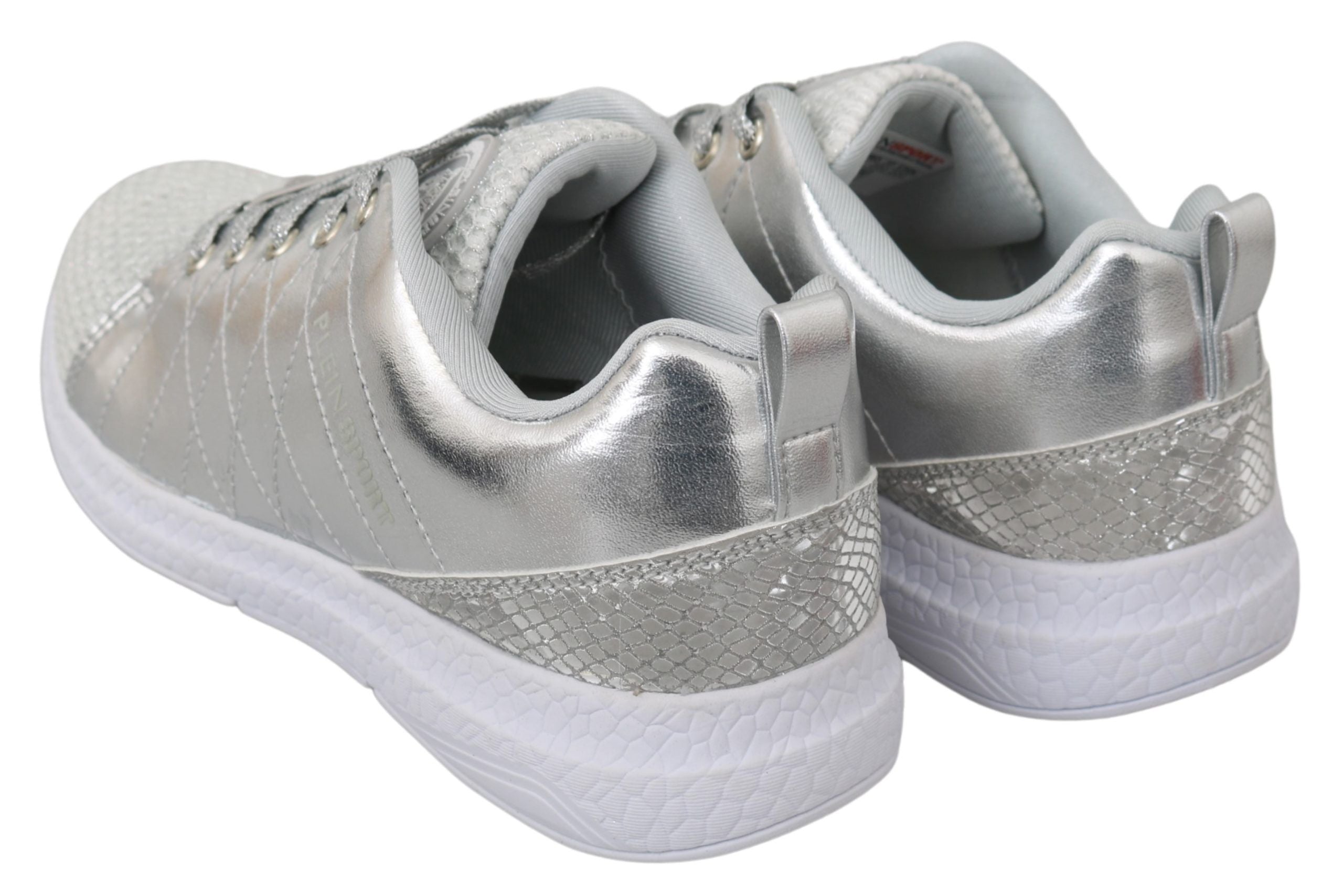 Philipp Plein Sleek Silver Sneakers for Women's Trendsetters