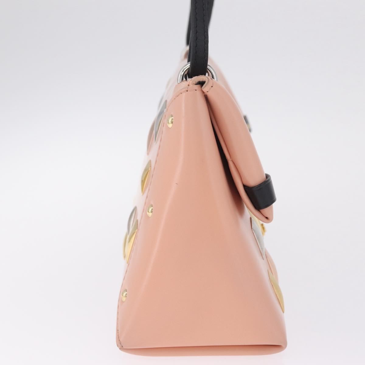 Louis Vuitton Sac Triangle Embellished Glazed Calfskin Pink Leather Handbag (Pre-Owned)