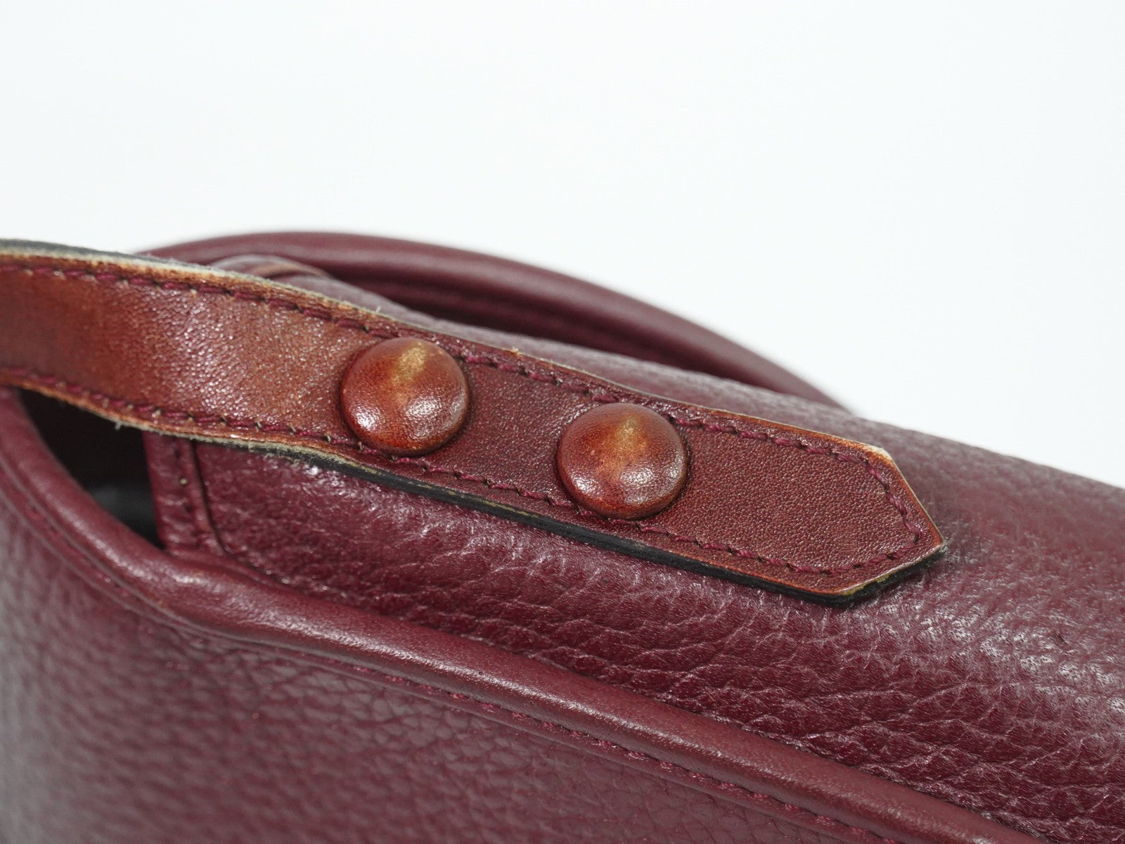 Christian Dior Vintage Cd Flap Leather Burgundy Leather Shoulder Bag Bag (Pre-Owned)