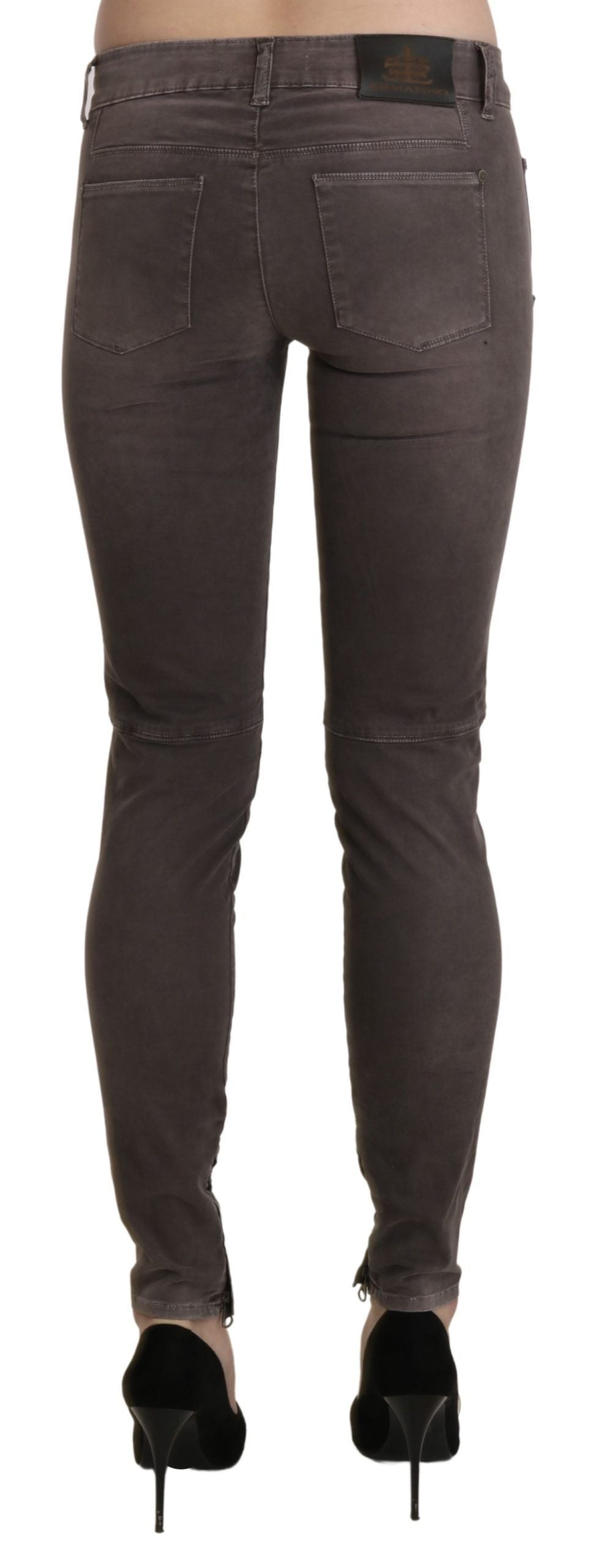 Ermanno Scervino Brown Low Waist Skinny Slim Trouser Cotton Women's Jeans