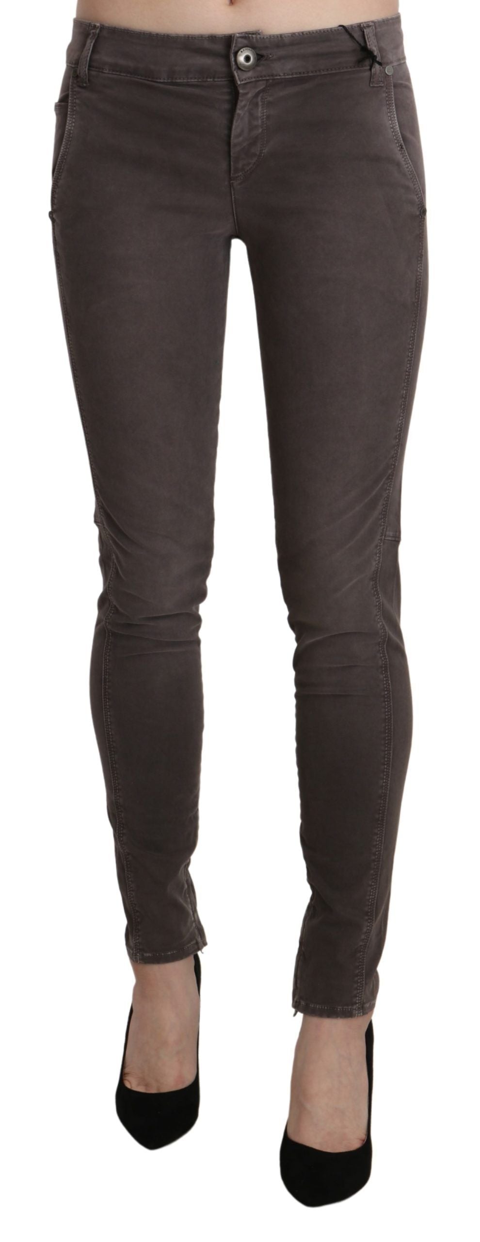Ermanno Scervino Brown Low Waist Skinny Slim Trouser Cotton Women's Jeans