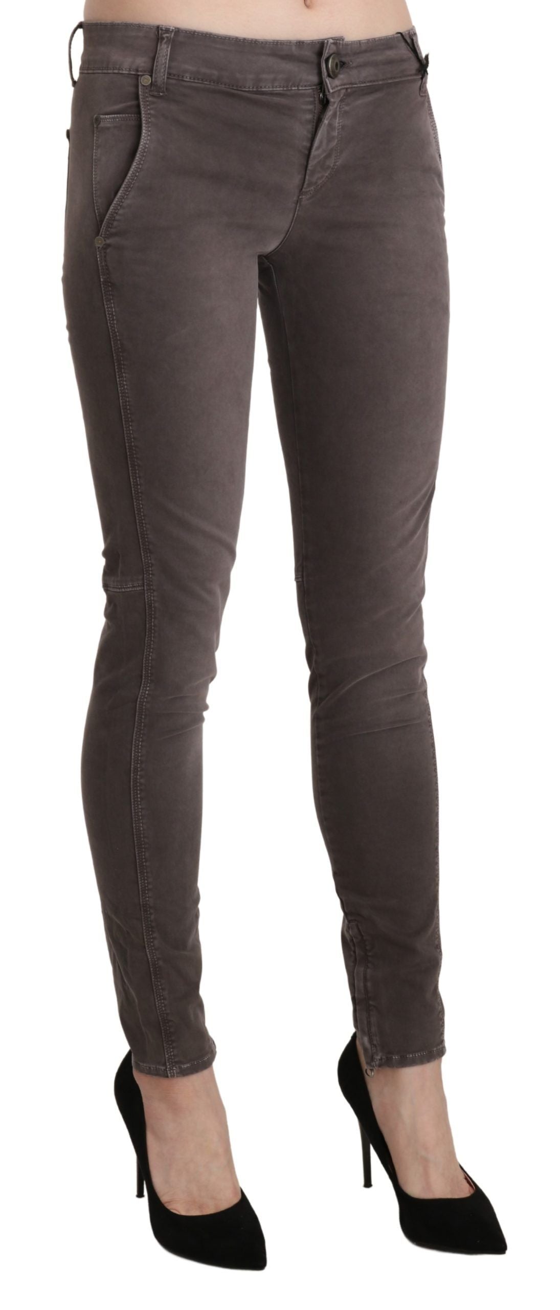 Ermanno Scervino Brown Low Waist Skinny Slim Trouser Cotton Women's Jeans