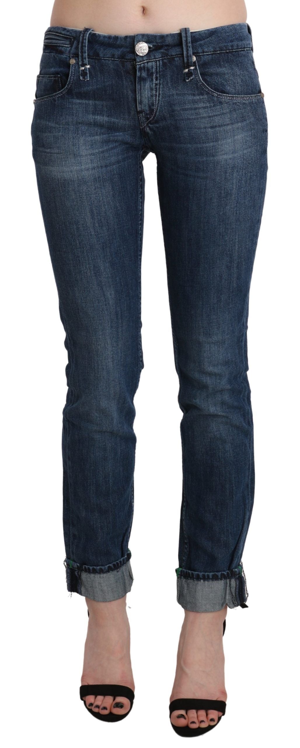 Acht Blue Washed Low Waist Skinny Denim Women's Trouser