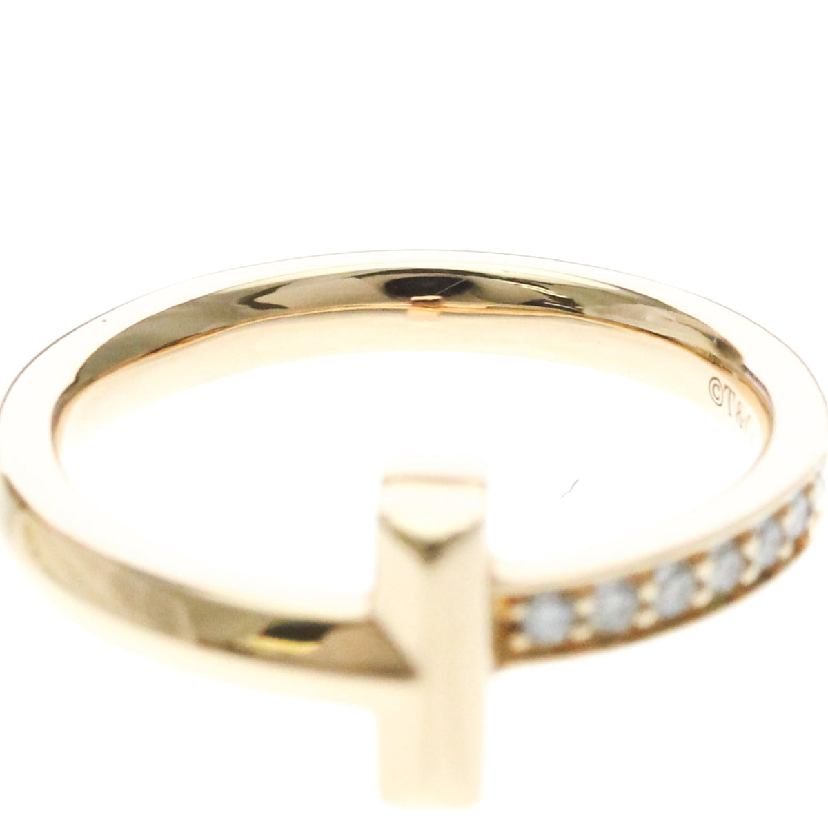 Tiffany & Co. T1 Ring 18K Rose Gold With Diamonds Gold Rose_Gold Ring Jewelry (Pre-Owned)