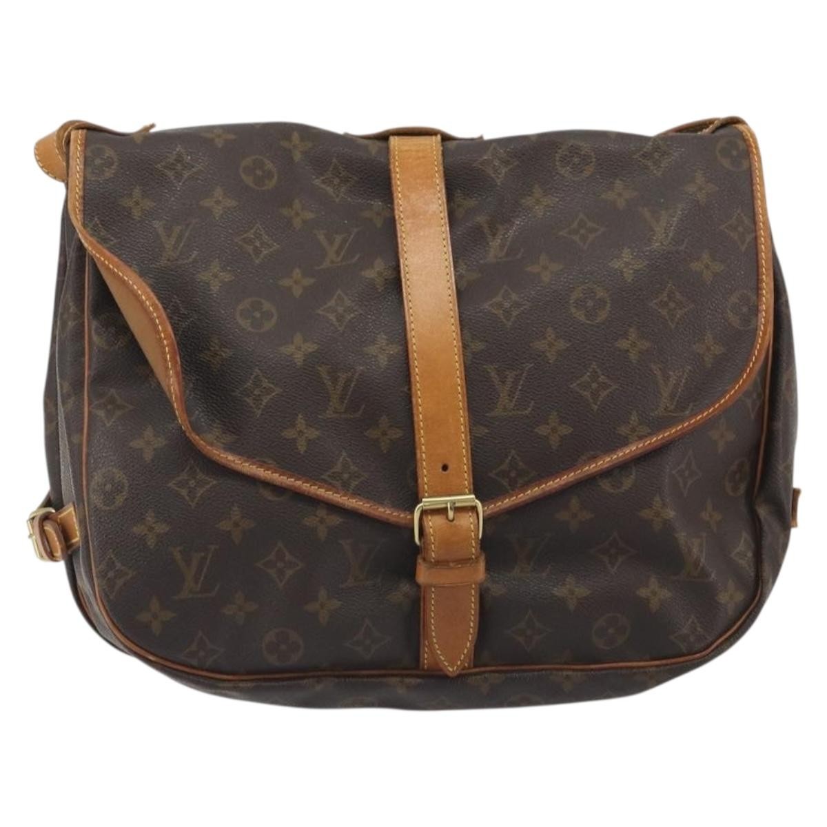 Louis Vuitton Saumur Monogram Brown Canvas Shoulder Bag Bag (Pre-Owned)