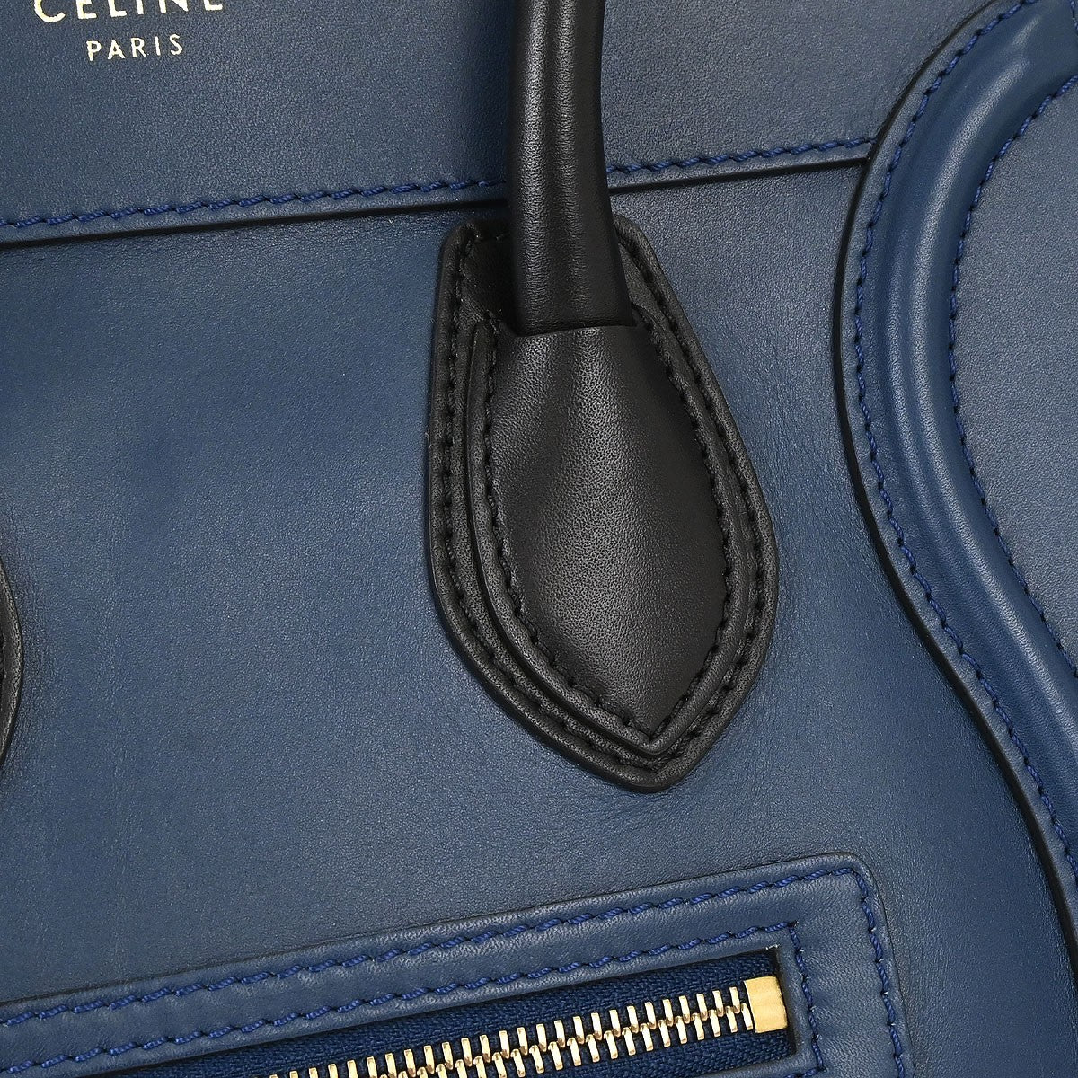 Celine Luggage Smooth Leather Blue Leather Handbag (Pre-Owned)