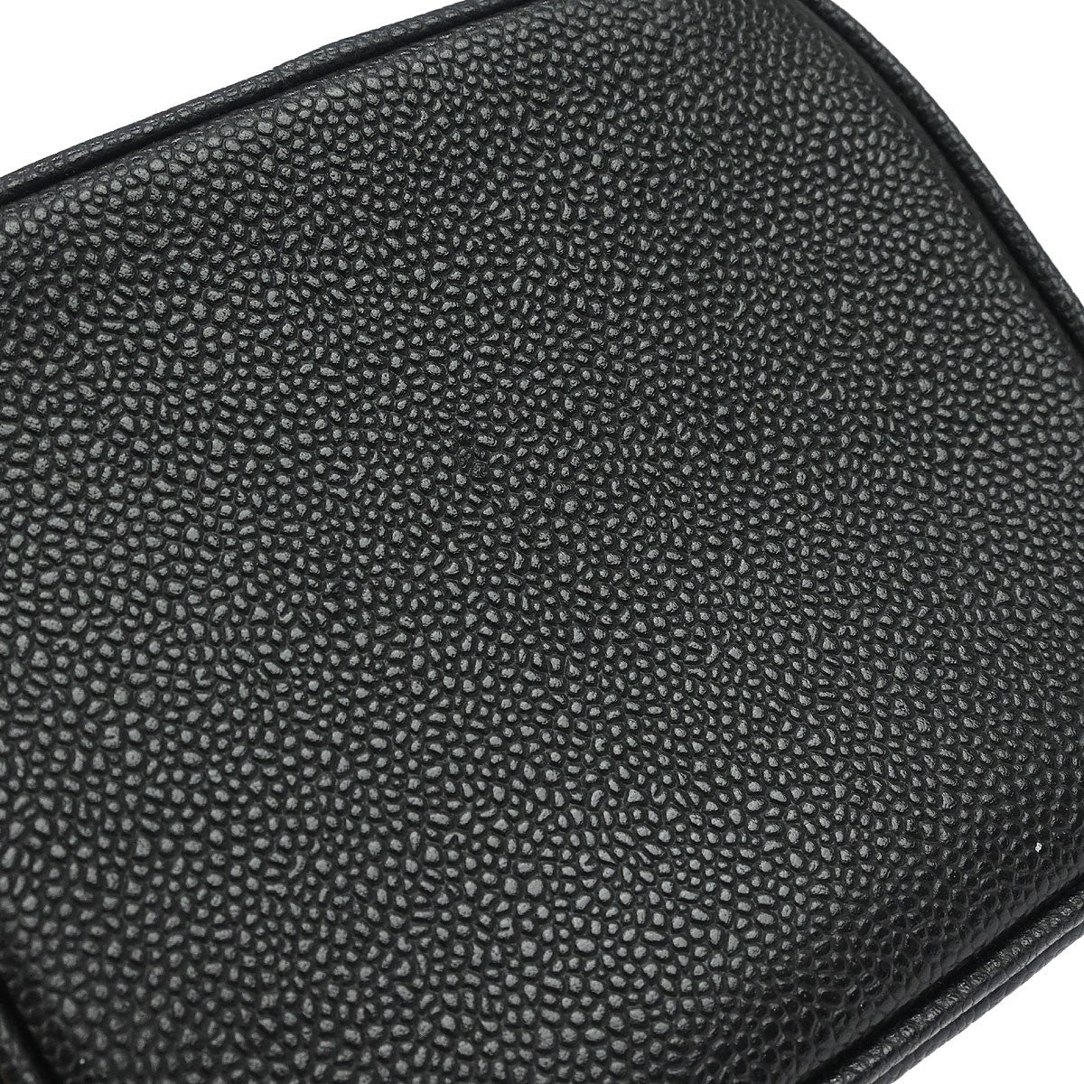 Chanel Vintage Timeless Cosmetic Case Caviar Black Leather Handbag (Pre-Owned)