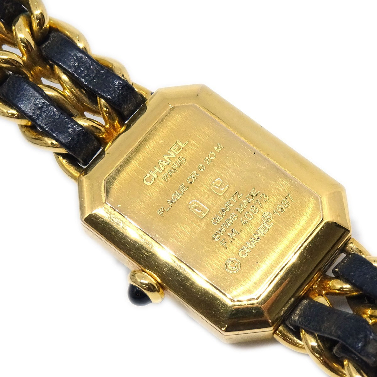 Chanel Premiere Rock Quartz Plated Metal And Leather Watch (Pre-Owned)