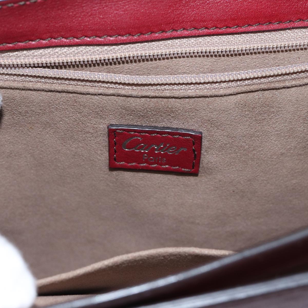 Cartier Burgundy Leather Shoulder Bag (Pre-Owned)